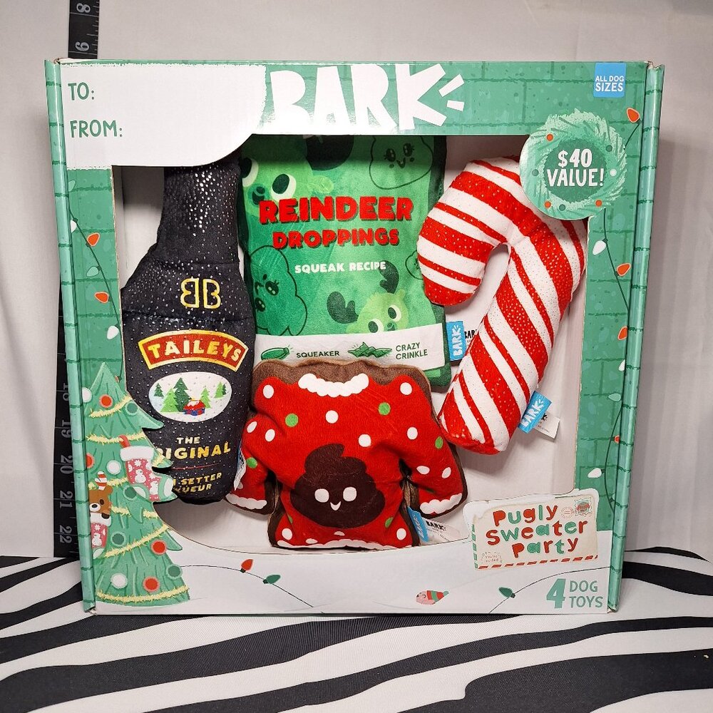 NWT Bark Pugly Sweater Party Dog Toy Box All Dog Sizes